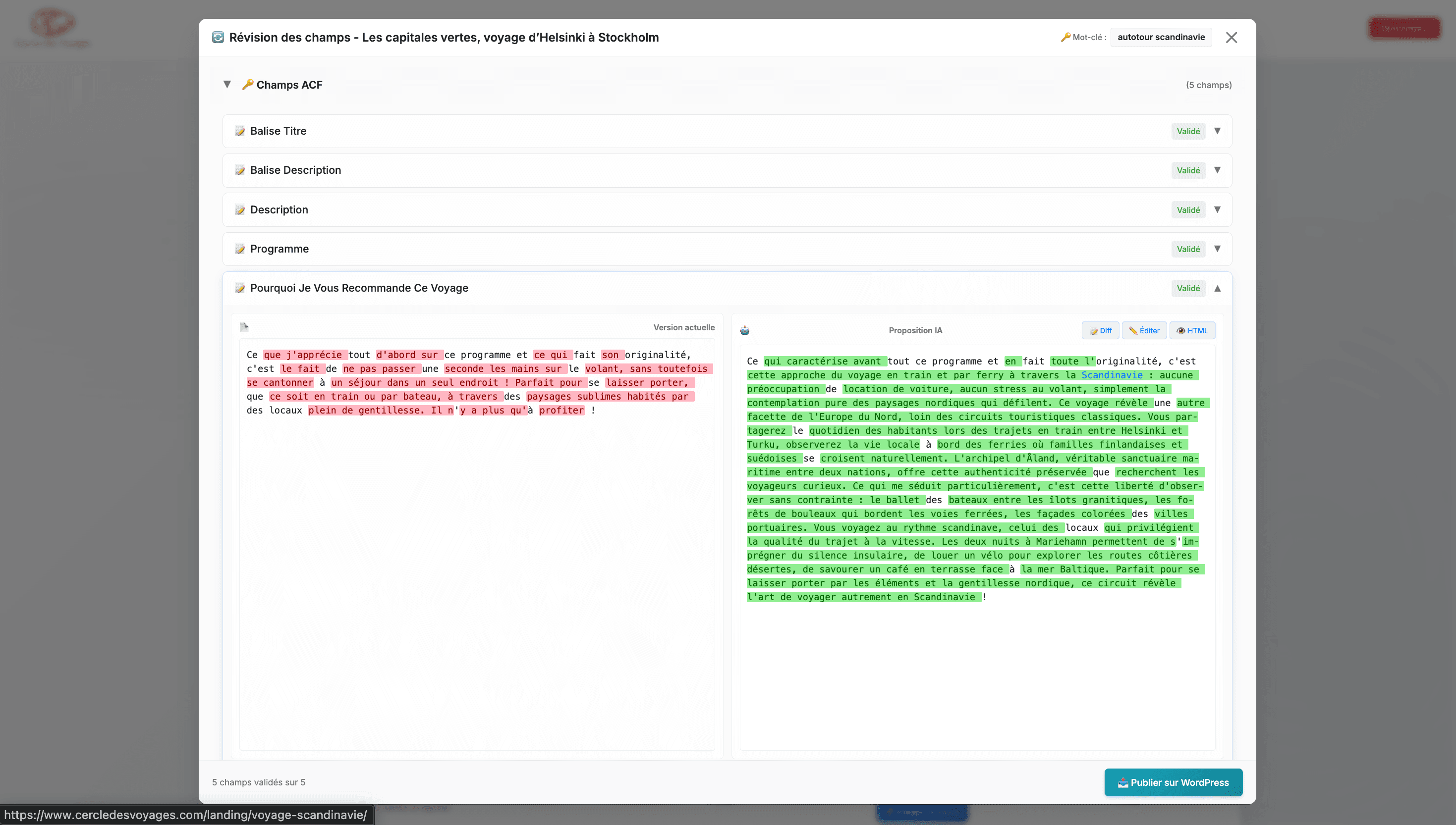 Capture d'écran - Cercle des Voyages